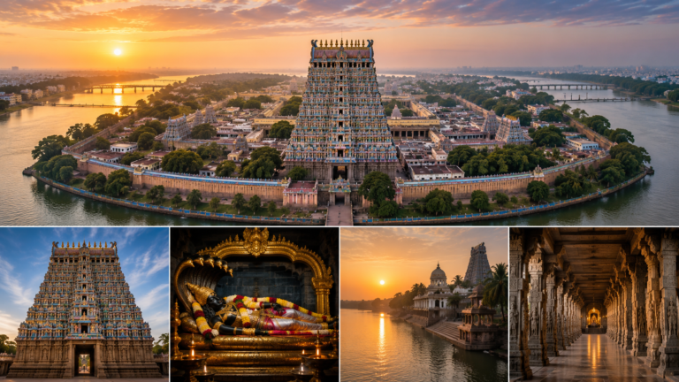 శ్రీరంగం శ్రీ రంగనాథస్వామి ఆలయం రాజగోపురం మరియు ఆలయ సముదాయం - తమిళనాడు